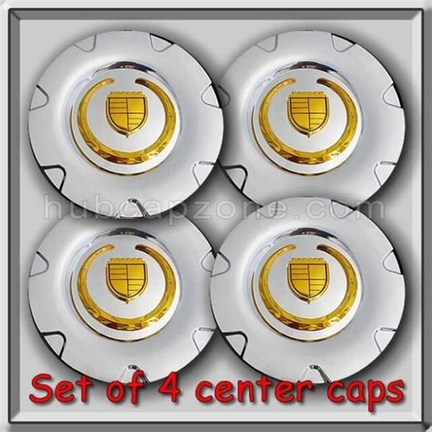 Set Chrome Gold Cadillac Xlr Wheel Center Caps Replica