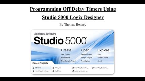 11 Studio 5000 Logix Designer Off Delay Timer YouTube