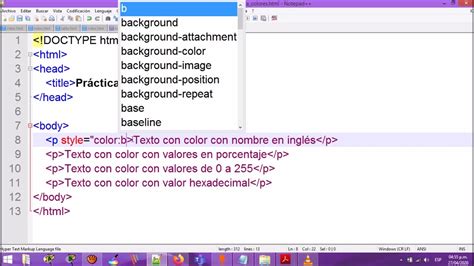 C Mo Poner Colores En Una P Gina Web Html Atributo Style Youtube