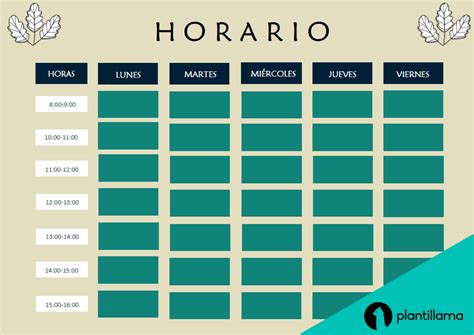 Plantillas De HORARIOS Editables Gratis En Word Y PDF