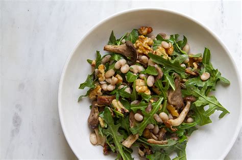 Warm Mushroom Salad With Arugula And Walnuts The Wright Recipes