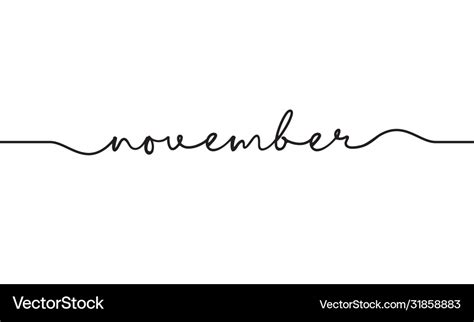 November word handwritten Royalty Free Vector Image