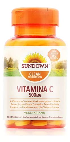 Vitamina C 500mg Imunidade 180 Comprimidos Sundown Sabor Natural Mercadolivre