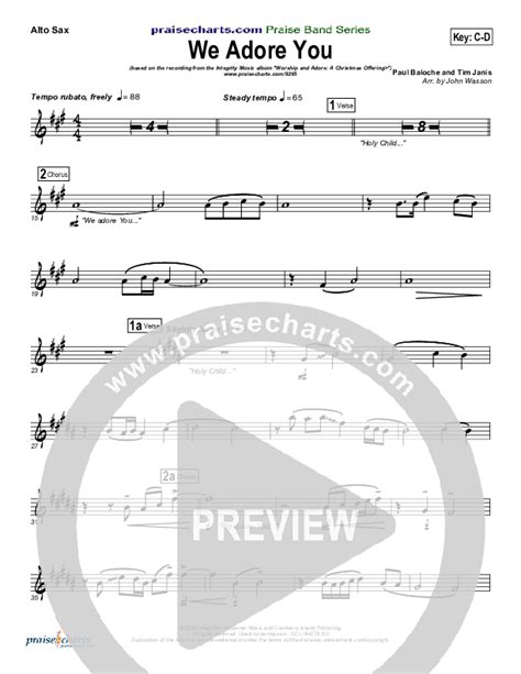 We Adore You Alto Sax Sheet Music Pdf Paul Baloche Praisecharts