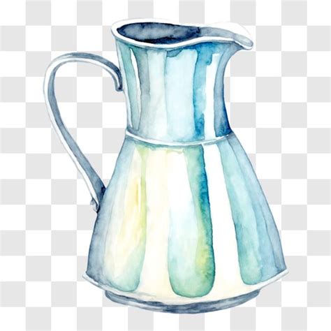 Download Blue and White Watercolor Pitcher PNGs Online - Creative Fabrica