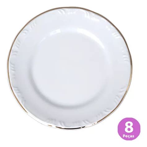 Set De Platos Planos Pomerode Filete De Porcelana Dorada Schmidt