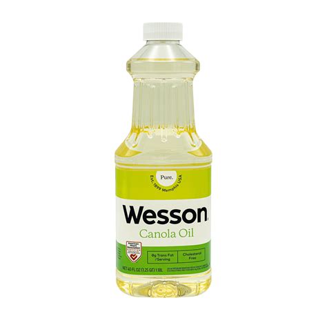 Wesson Pure Canola Oil G Trans Fat Cholesterol Free Fl Oz