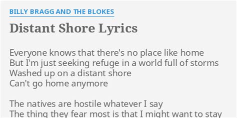 DISTANT SHORE LYRICS By BILLY BRAGG AND THE BLOKES Everyone Knows