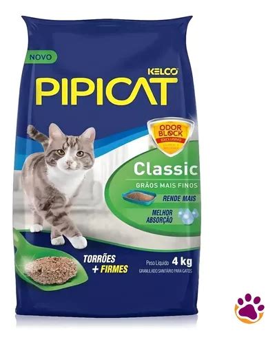 Areia Sanit Ria Para Gatos Classic Pipicat Pacote Kg