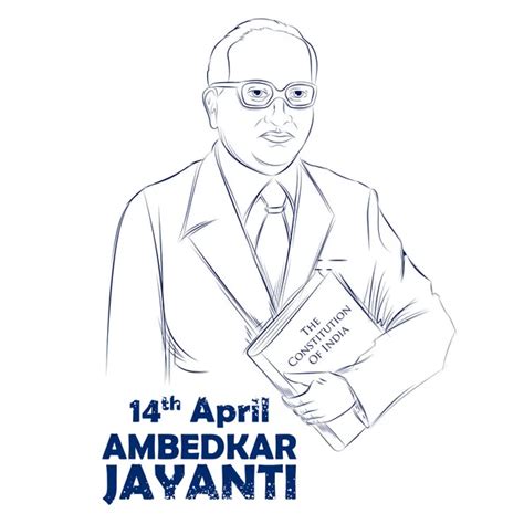 Dr Bhimrao Ramji Ambedkar With Constitution Of India For Ambedkar Jayanti On 14 April