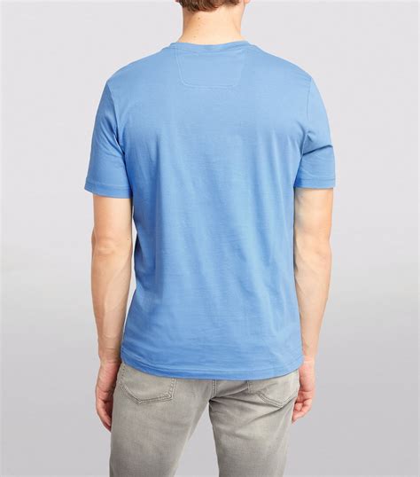 Mens Boss Blue Curved Logo T Shirt Harrods Uk