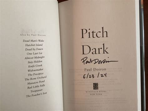 Paul Doiron Pitch Dark Signed And Dated 1st Edition 2024 Ebay