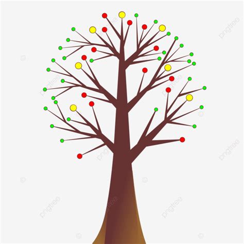 Titik Png Image Pohon Titik Titik Merah Kuning Hijau Pohon Tree