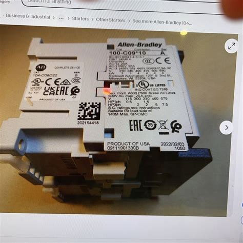 ALLEN BRADLEY REVERSING CONTACTOR 104 C09D22 100 C09 10 EBay