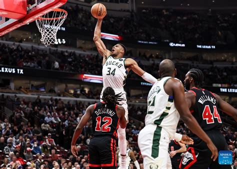 Nba Milwaukee Bucks Vs Chicago Bulls Xinhua