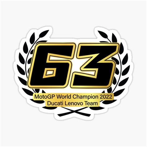 Pecco Bagnaia Number Motogp World Champion Sticker For Sale