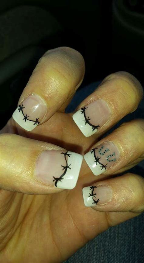 Western Barb Wire Nails Western Nails Rodeo Nails Country Acrylic Nails