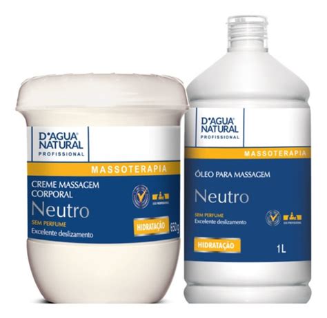 Creme Massagem Neutro 650g Oleo 1l D Agua Natural Frete Grátis