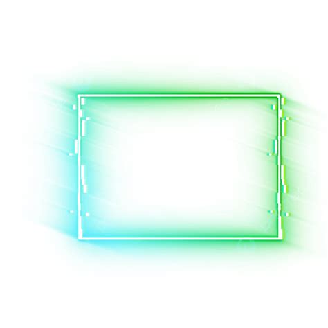 Blue Green Neon Border Light Refracting Rectangle Frame Neon Neon