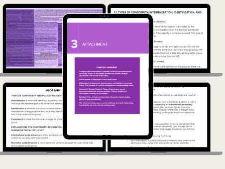 Aqa A Level Psychology Attachment Revision Guide Teaching Resources