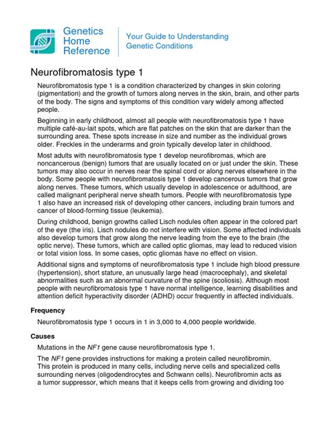 Neurofibromatosis Type 1 | PDF