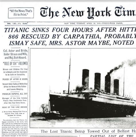 Titanic Sinking Newspaper Print Digital Etsy