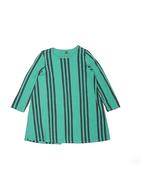 Tea 100 Cotton Stripes Teal Long Sleeve T Shirt Size 5 61 Off Thredup