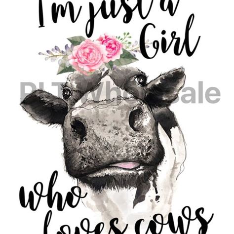 Just A Girl Who Loves Cows Png Download Floral T Shirt And Mug Etsy