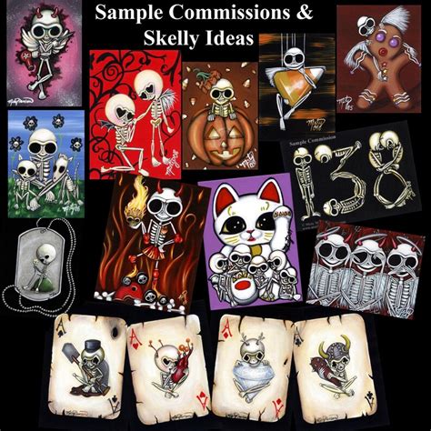 Commission Custom SKELLY SKELETON ART Painting Fantasy Halloween Day of ...