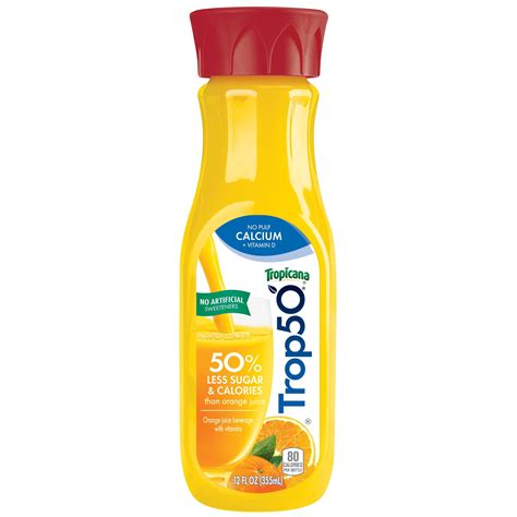 Tropicana Trop50 No Pulp Orange Juice, 12 Fl. Oz. - Walmart.com