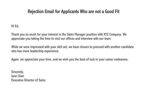 15 Job Rejection Letter Sample Templates