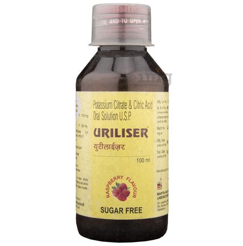 Uriliser Potassium Citrate And Citric Acid Oral Solution Sugar Free Flavour Raspberry Buy