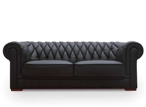 Ensemble Capitonn En Cuir Noir Chesterfield Places