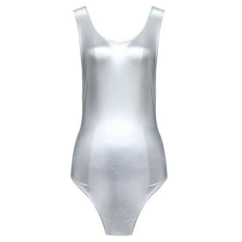 648 TiaoBug Women Sexy One Piece Swimsuit Bodysuit Leotard Faux Leather