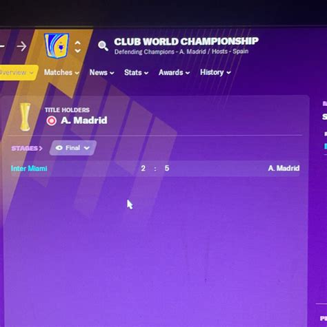 Final loss in Club World Cup : r/footballmanagergames