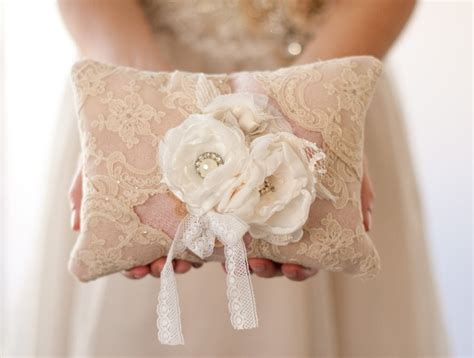 Ring Bearer Pillow Shabby Chic Romantic Wedding Ring Pillow Etsy