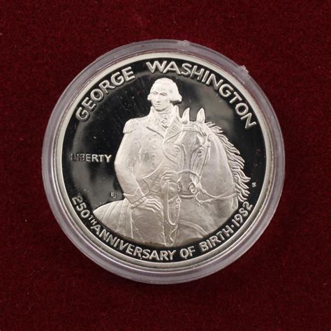 1982 S George Washington 250th Anniversary Of Birth Silver Proof Half Dollar With Coa Property