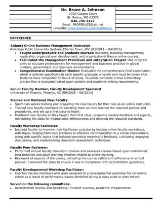 Dr Bruce A Johnson Cv Pdf