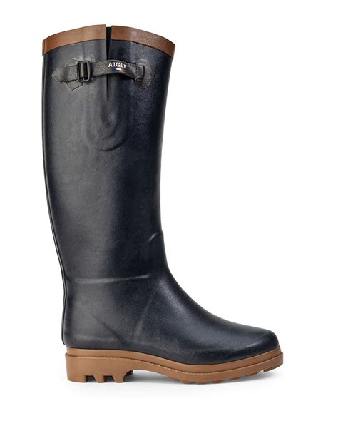 Aigle Womens Fur Lined Rubber Boots Metallicnoir Aiglentine®women