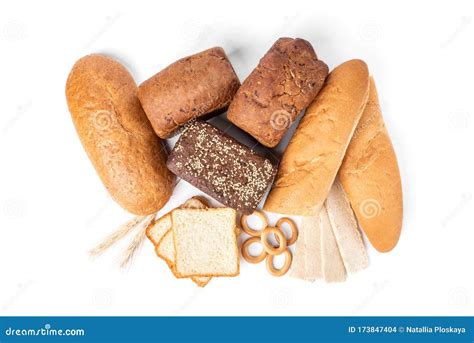 Bread And Loaf Isolated On White Background Stock Photo Image Of