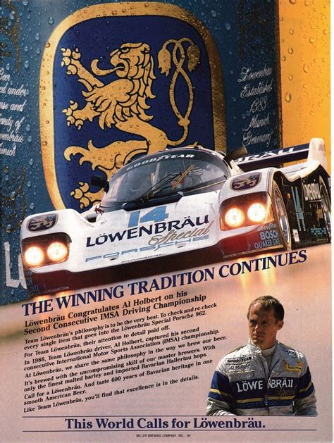 Porsche Lowenbrau Champion Imsa Al Holbert Original Etsy