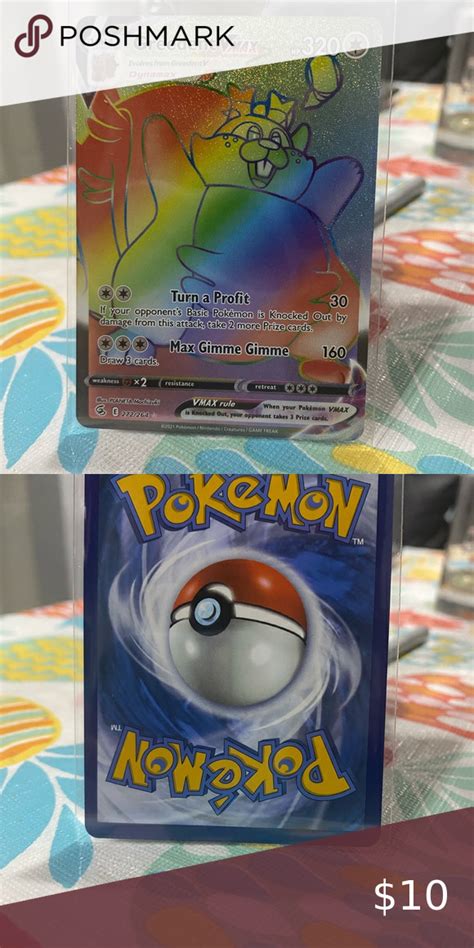 Greedent Vmax Fusion Strike Nm Full Art Secret Rainbow Rare Pokemon