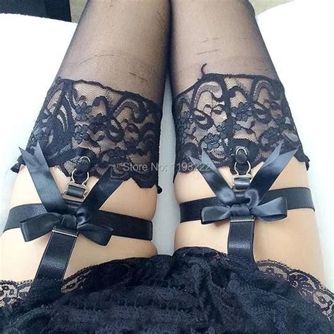 1pc Sexy Punk Gothic Handmade Elastic Ribbon Bow Bowknot Leg Garter