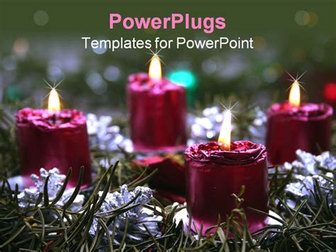 an advent wreath PowerPoint Template Background of advent, candles ...