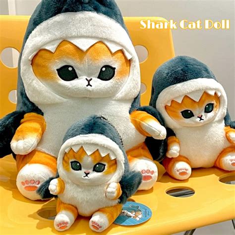 Cute Shark Cat Sea Lion Cat Plush Doll Pillow Kawaii Pendant Room Car Bag Decoration Holiday