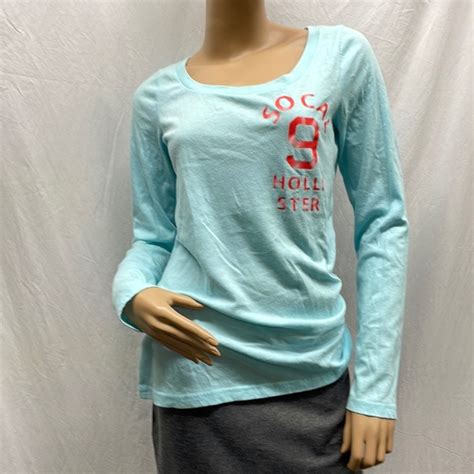 Hollister Tops Hollister Light Blue So Cal 9 Long Sleeve Tee Shirt Poshmark