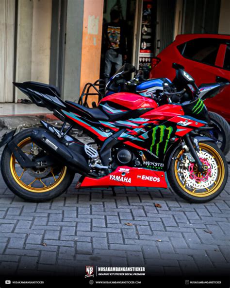 Desain Sticker Motor Yamaha R15 V2 Merah Hitam Fullbody Nusakambangan