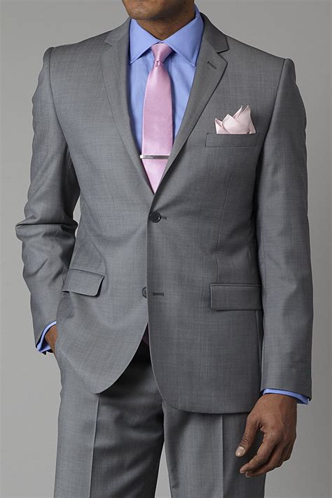 Light Grey Suit With Blue Shirt