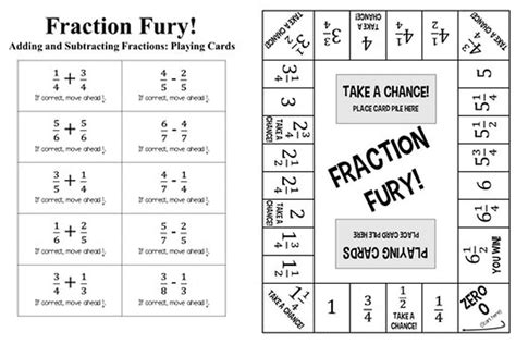 11 Printable Board Games for Adding & Subtracting Fractions