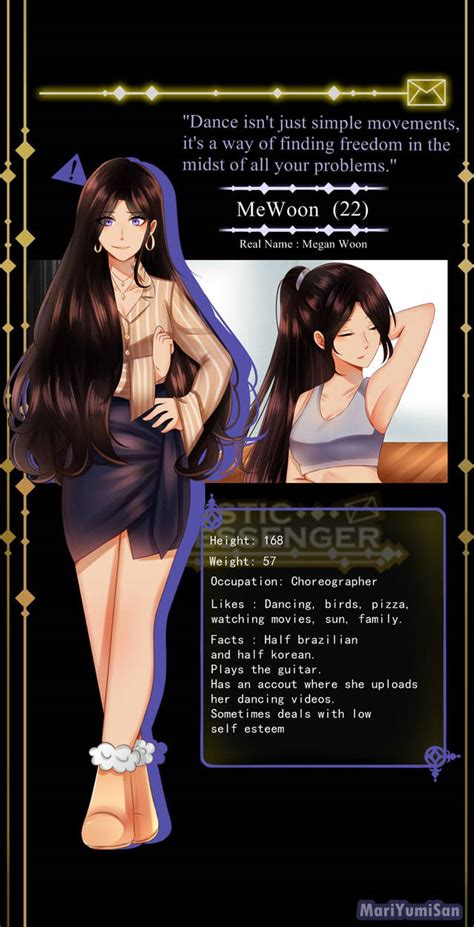 [mystic Messenger Oc] Megan Woon Character Sheet By Mariyumisan On